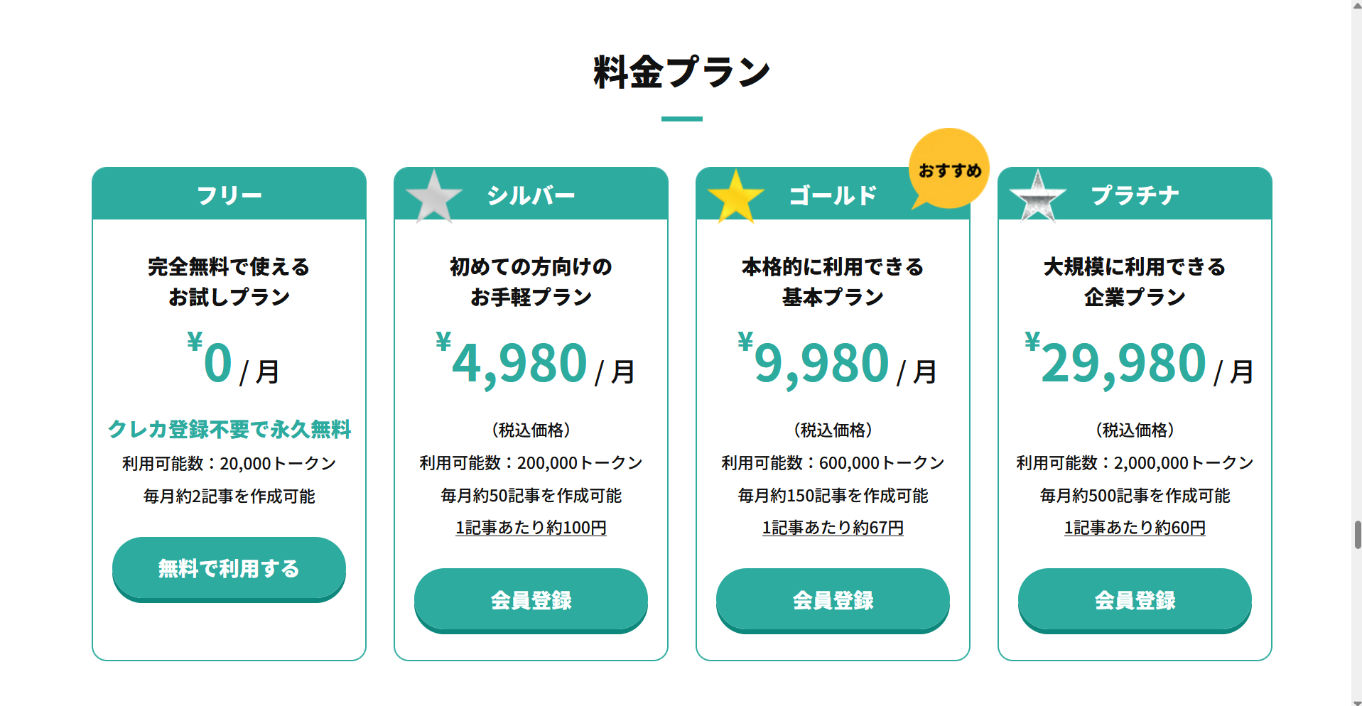 ラクリン 料金プラン